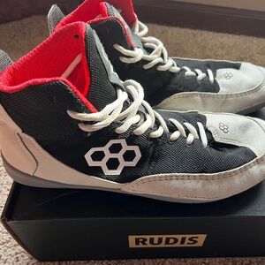 Men's Red, White and Black Rudi Wrestling Shoes Sz 9